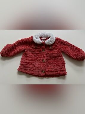 Little Lass Faux-Fur Puffer Jacket with White Sherpa Collar